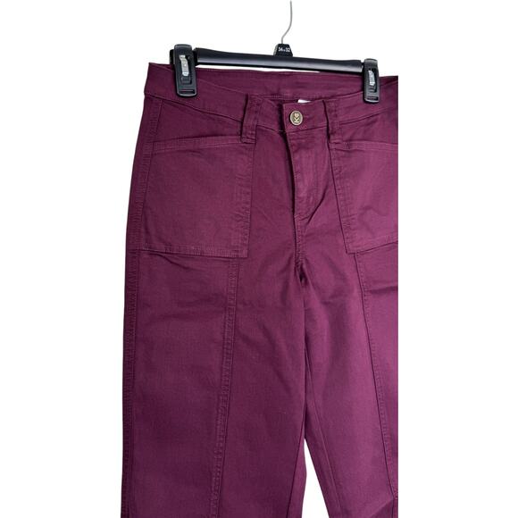 Belle by Kim Gravel Petite TripleLuxe Twill Gaucho Bordeaux 6 Petite NWOT Pocket - Picture 11 of 11